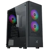 Xigmatek Mid-Tower PC-behuizing zonder voeding - XIGMATEK HERO II Air 3F (zwart) - ATX/Micro ATX - 3x120mm FRGB - Mesh - USB 3.0/2.0