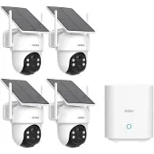 Aosu SolarCam D1 Classic Kit - 4 Beveiligingscamera's met 2K Resolutie - 360° Zicht & AI Tracking