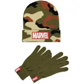Difuzed Marvel Marvel - Camouflage Muts & Handschoenen Set - Groen/Bruin