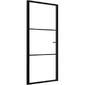vidaXL Binnendeur 102,5x201,5 cm ESG-glas en aluminium zwart