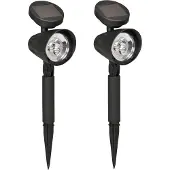 Luxform Tuinlamp Solar Spotlight Lazise Black 5 Lumen (Set van 2)