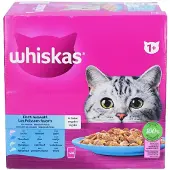 Whiskas 1+ Vis Selectie in Gelei Maaltijdzakjes Multipack 24 x 85 gr