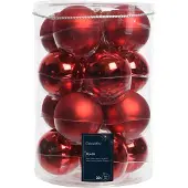 Molecule Decoris kerstballen glas kerstrood shiny mat mix