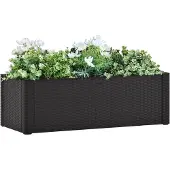 vidaXL Plantenbak hoog zelfbewateringssysteem 100x43x33 cm antraciet