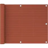 vidaXL Balkonscherm 75x500 cm HDPE terracottakleurig
