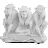 Danila-Souvenirs Marmeren beeldje Zien, Horen, Zwijgen Drie wijze apen 11 cm
