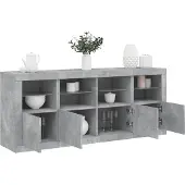 vidaXL Dressoir met LED-verlichting 163x37x67 cm betongrijs