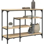 vidaXL Wandtafel met schappen 100x35x75 cm sonoma eikenkleurig