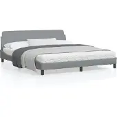 vidaXL Bedframe "Dover" stof lichtgrijs 180x200 cm