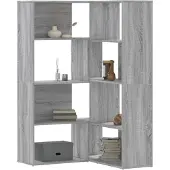 vidaXL Boekenkast 4-laags hoek 85x85x140 cm bewerkt hout grijs sonoma