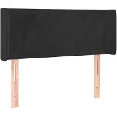 vidaXL Hoofdbord met randen 83x16x78/88 cm fluweel zwart