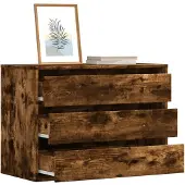vidaXL - Ladekast - 80x41x58 - cm - bewerkt - hout - gerookt - eikenkleurig