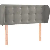 vidaXL Hoofdbord met randen 103x23x78/88 cm fluweel lichtgrijs