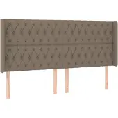 vidaXL Hoofdbord met randen 203x16x118/128 cm stof taupe