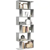 vidaXL Kamerscherm / boekenkast 6-laags 70x24x193 cm hout betongrijs