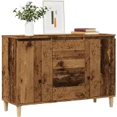 vidaXL Dressoir 102x35x70 cm bewerkt hout oud houtkleurig