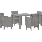 vidaXL Tuinset, 5-delig, lichtgrijs, polypropyleen