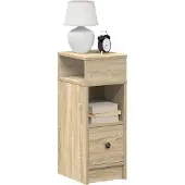 vidaXL Nachtkastjes 2 st met lade 25x31x66 cm sonoma eikenkleurig