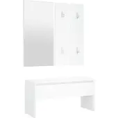 vidaXL Garderobe set bewerkt hout wit