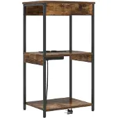 vidaXL Nachtkastje Rook Eiken 41 x 31 x 76 cm Bewerkt hout