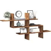 vidaXL Wandschap 124,5x18x60,5 cm bewerkt hout oud houtkleurig
