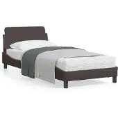 vidaXL Bedframe "Dover" 90x200 cm stof donkerbruin