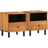 vidaXL Nachtkastjes 2 st 40x33x46 cm massief acaciahout