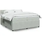 vidaXL Boxspring met matras fluweel lichtgrijs 200x200 cm