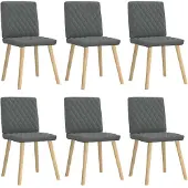 vidaXL Eetkamerstoelen 6 st stof donkergrijs
