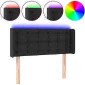 vidaXL Hoofdbord LED 103x16x78/88 cm kunstleer zwart