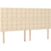 vidaXL Hoofdbord crème 180x5x118/128 cm stof
