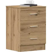 vidaXL Nachtkastjes 2 st 38x35x55cm bewerkt hout artisanaal eikenkleur