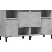 vidaXL Dressoirs 2 st 60x35x70 cm bewerkt hout betongrijs