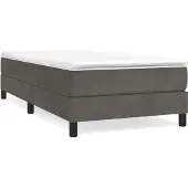 vidaXL Boxspring bed 90x200 cm fluweel donkergrijs