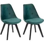 Happy Garden Set van 2 groene NORA fluwelen stoelen met kussen