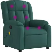 vidaXL Massagestoel met donkergroene stof
