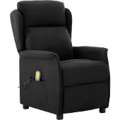 vidaXL Massagestoel Zwart 93.5 x 67.5 x 101.5 cm Stof