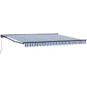 vidaXL Zonnescherm Frame Blauw en Wit 400 × 300 cm