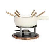 Livoo Service à fondue tradition MEN426C Crème