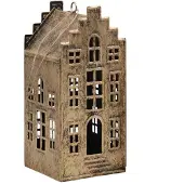 Mansion Atmosphere Decohanger huis antiek goud 8x8x18,5cm goud Metaal