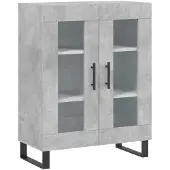 vidaXL Hoge kast 69,5x34x180 cm bewerkt hout betongrijs