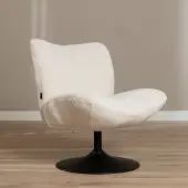 Livin24 Draaifauteuil Lise chenille off white