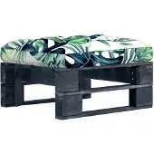 vidaXL Tuinhocker pallet zwart geïmpregneerd grenenhout