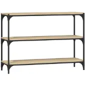 vidaXL Boekenkast 100x33x70,5 cm bewerkt hout en staal sonoma eiken