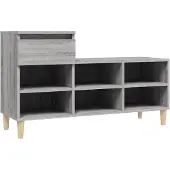 vidaXL Schoenenkast 102x36x60 cm bewerkt hout sonoma grijs
