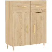 vidaXL Hoge kast 69,5x34x180 cm bewerkt hout sonoma eikenkleurig
