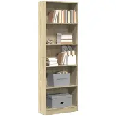 vidaXL Boekenkast 60x24x176 cm bewerkt hout sonoma eikenkleurig