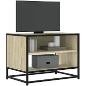 vidaXL Tv-meubel 61x40x46 cm bewerkt hout metaal sonoma eikenkleurig
