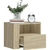 vidaXL Nachtkastjes 2 st wandgemonteerd 45x30x35 cm sonoma eikenkleur