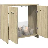 vidaXL Wastafelkast 60x33x60 cm bewerkt hout sonoma eikenkleurig